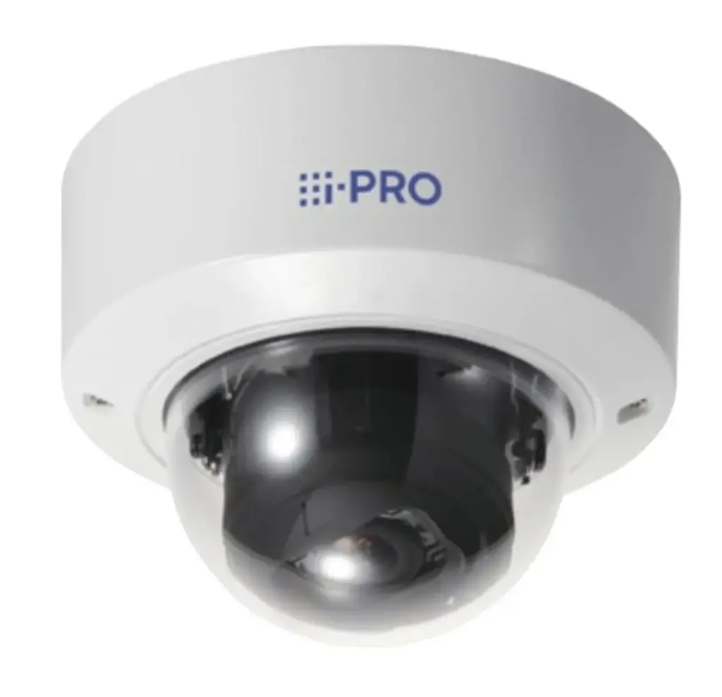 i-Pro WV-S22500-V3L 5MP Indoor Dome IP Camera 2.9-9mm 3.1x Varifocal Motorised Lens Vandal Resistant True WDR Auto-Focus Lens Day / Night Filter IR AI-Metadata External I/O OnBoard Storage